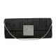 Evening Bag - Satin Pleated W/ Rhinestone Accent Charm -BG-90991B